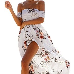 NWOT Large isassy white floral dress